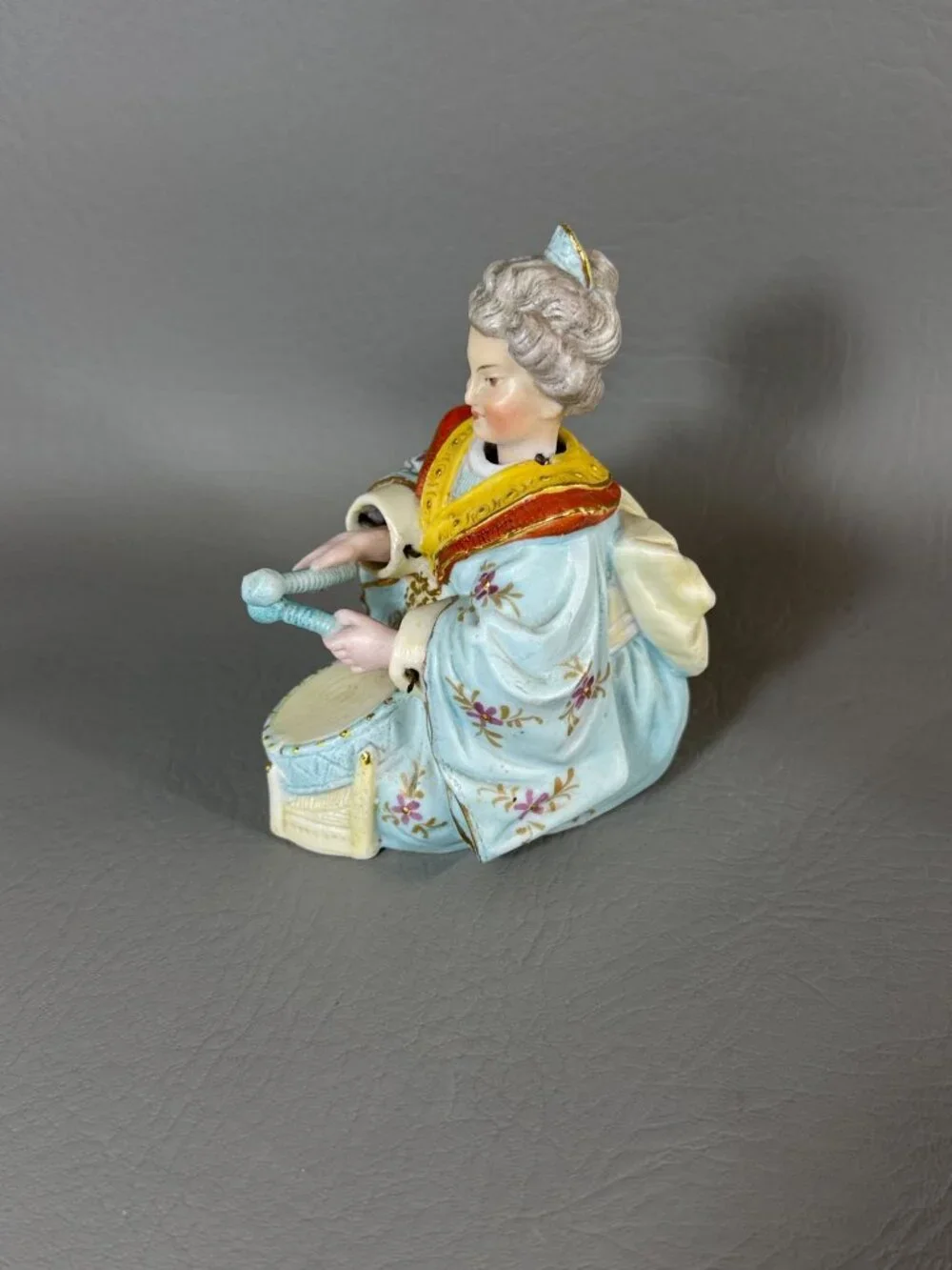 Vintage Ardalt Japan Bisque Porcelain Nodder Drummers Pair 6492 Asian Musicians
